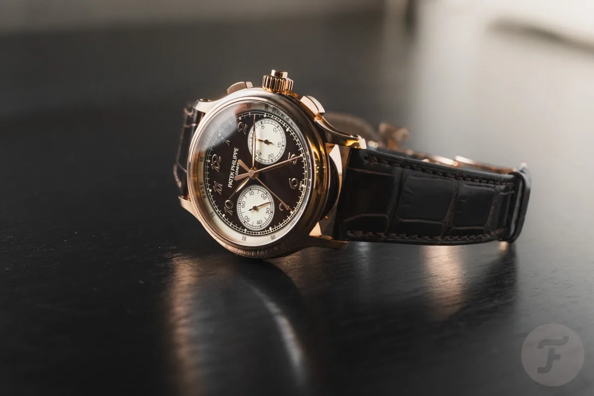 Patek Philippe Split-Seconds Chronograph 5370R in rose gold.