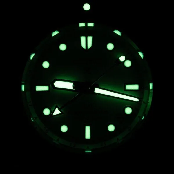 Close-up of Seiko SPB519's dial and hands