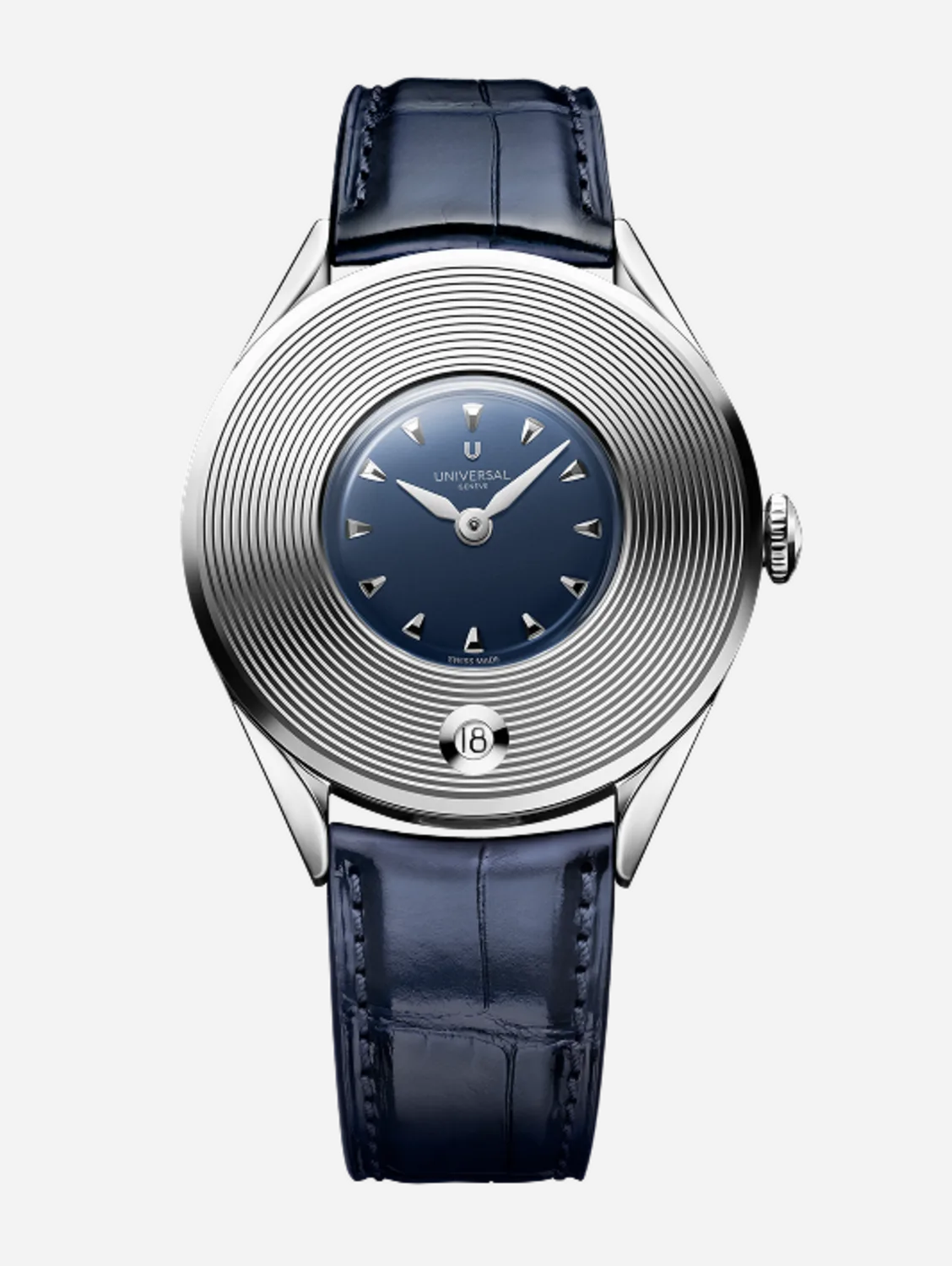 Universal Genève Dioramic Signature watch in rose gold with black lacquered dial