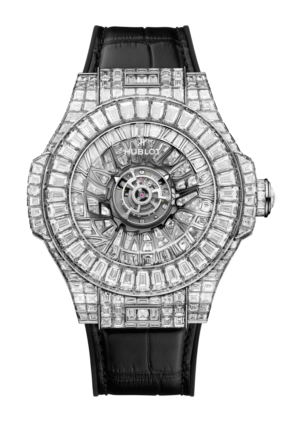 Hublot watch strap with diamond-incrusted clasp