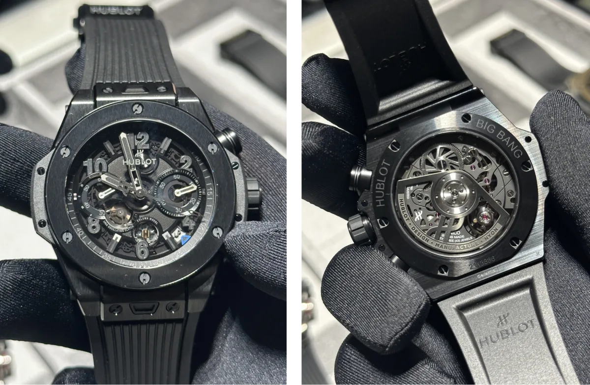 Hublot Big Bang Reloaded watch in black ceramic case.