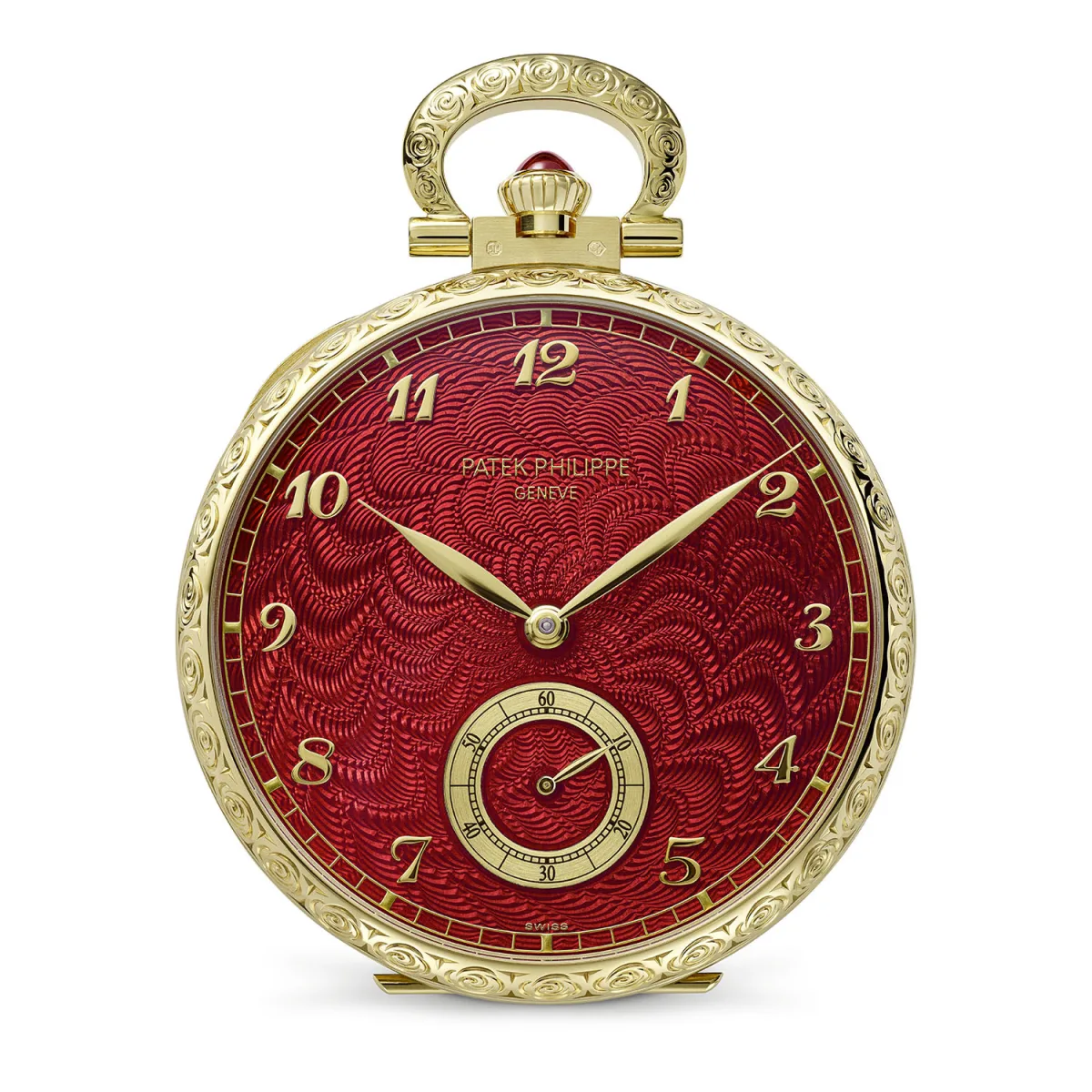 Detail of the Flamenco Pocket Watch with floral engraving