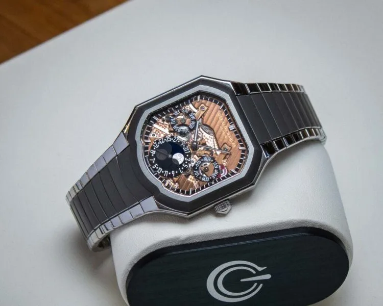 Transparent sapphire dial of Gerald Charles Masterlink Perpetual Calendar