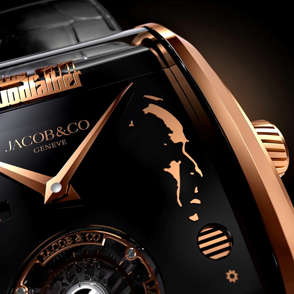 Jacob & Co. The Godfather II watch mechanism close-up