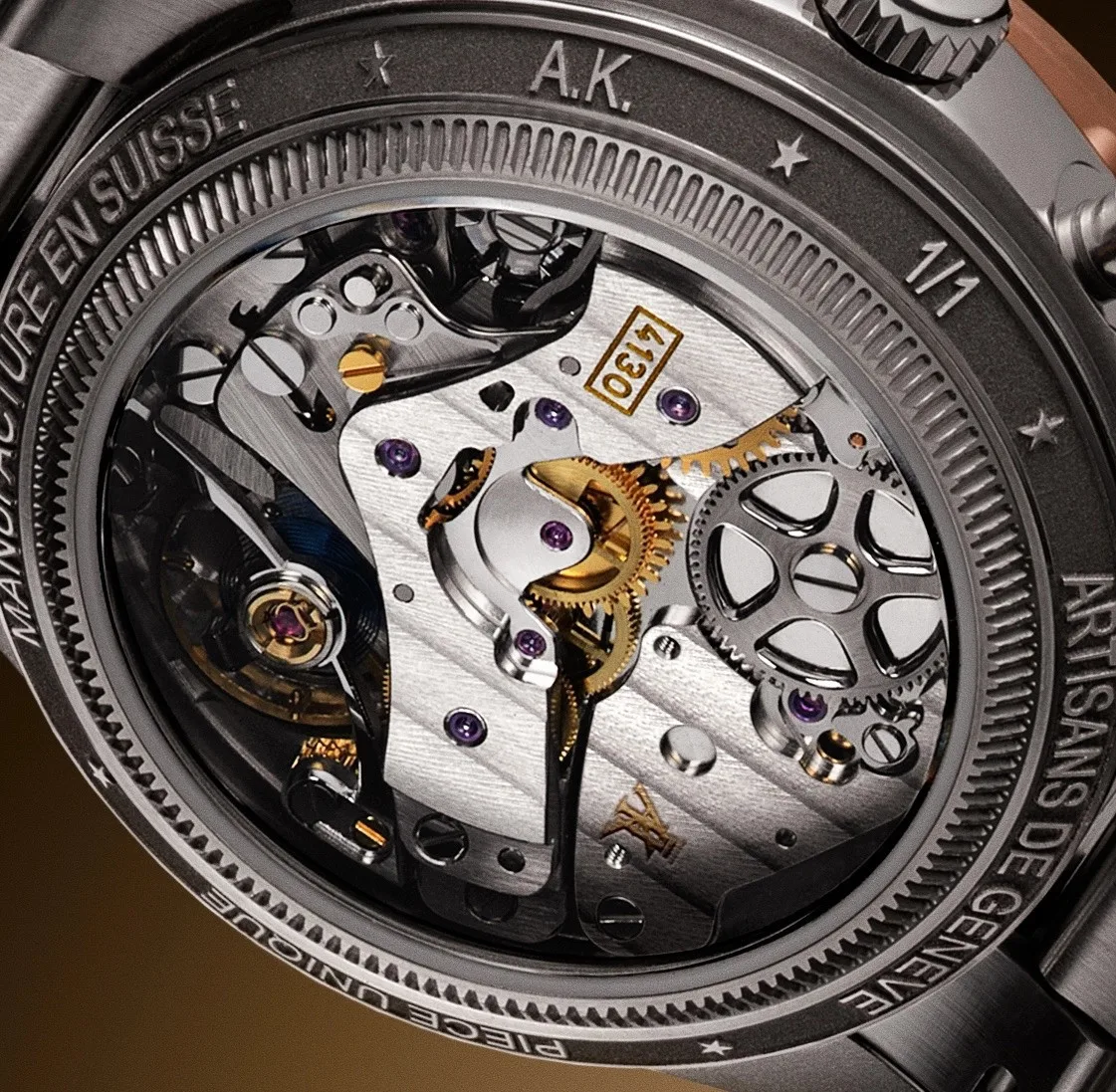 Modified Rolex Caliber 4130 movement