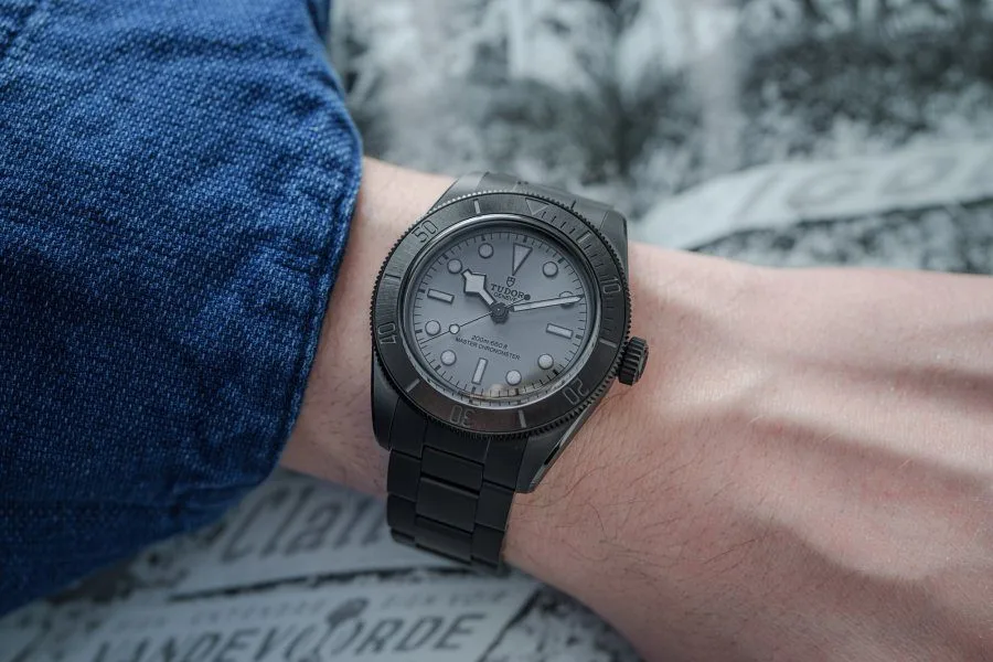 Tudor Black Bay Ceramic watch face and dial details
