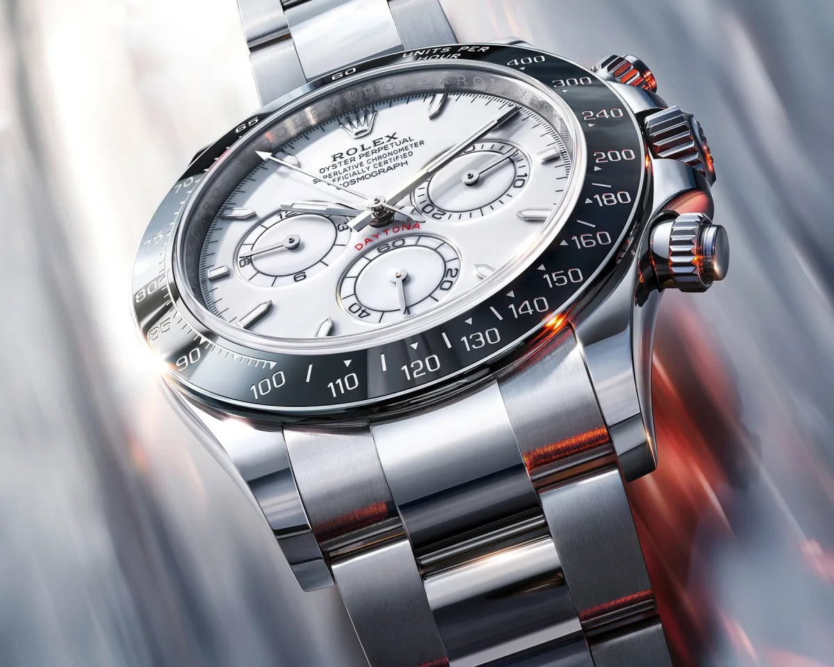 White Grand Feu enamel dial of Rolex Daytona