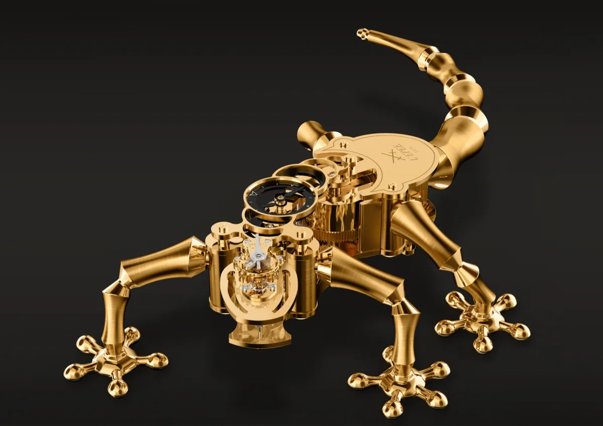 L’Epée 1839 Gekko clock with lizard design