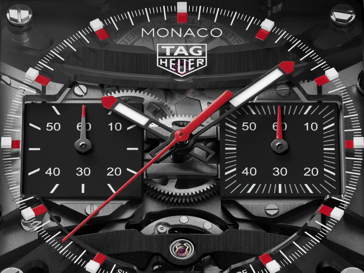 Open view of TAG Heuer Monaco Evergraph mechanism