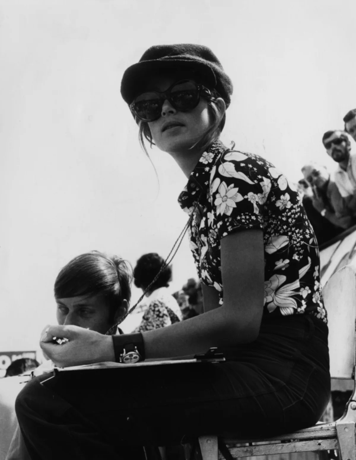 Nina Rindt wearing the Universal Genève Compax