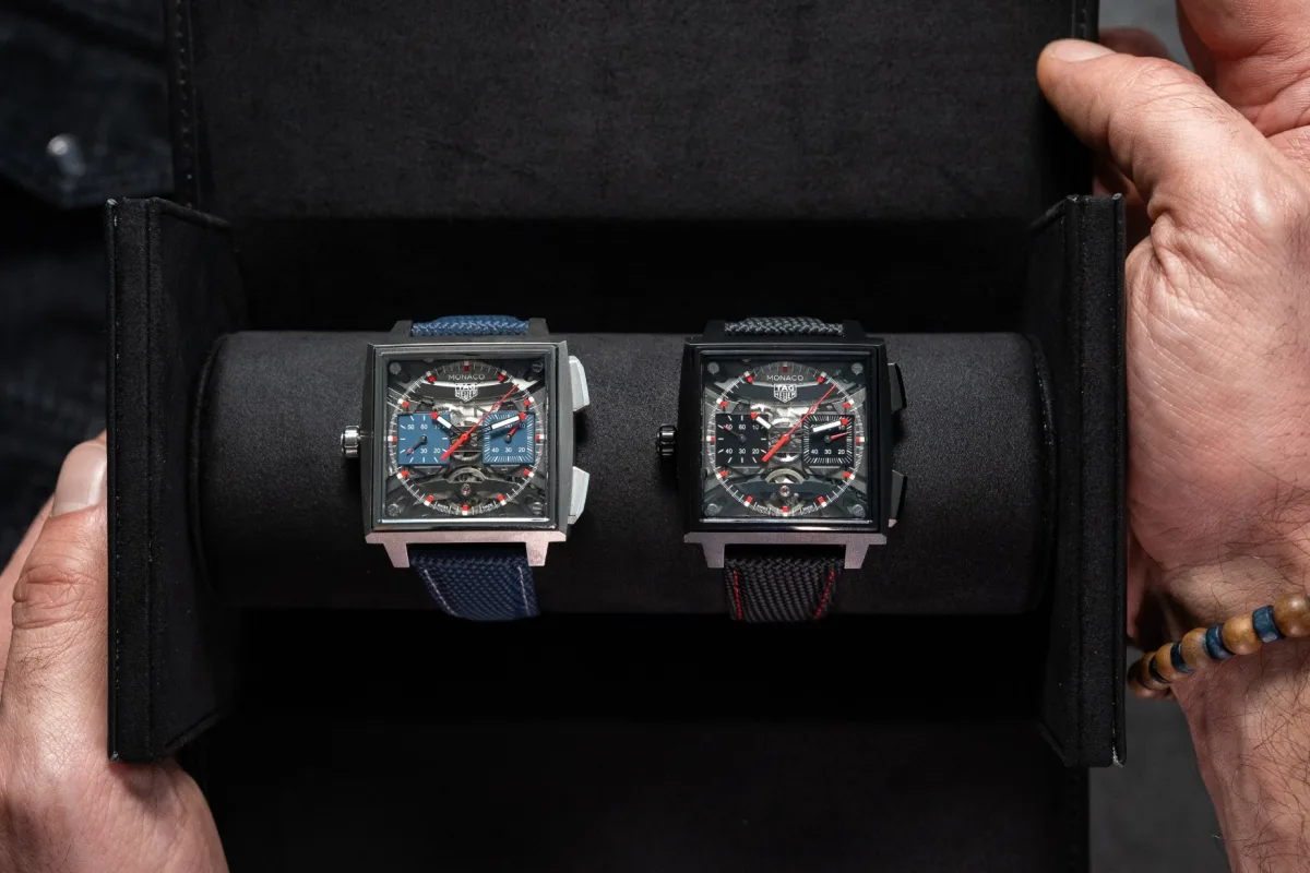 Minimalist dial of the TAG Heuer Monaco Evergraph