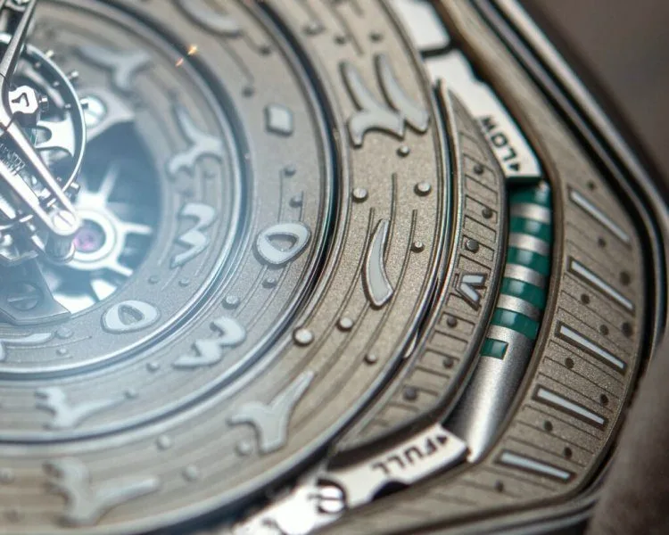 Vanguart Black Hole watch dial with Arabic numerals