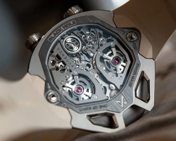 View of the Vanguart Black Hole watch mechanism