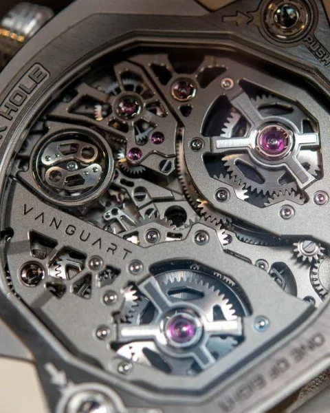 In-house caliber T-1701 of the Vanguart Black Hole watch