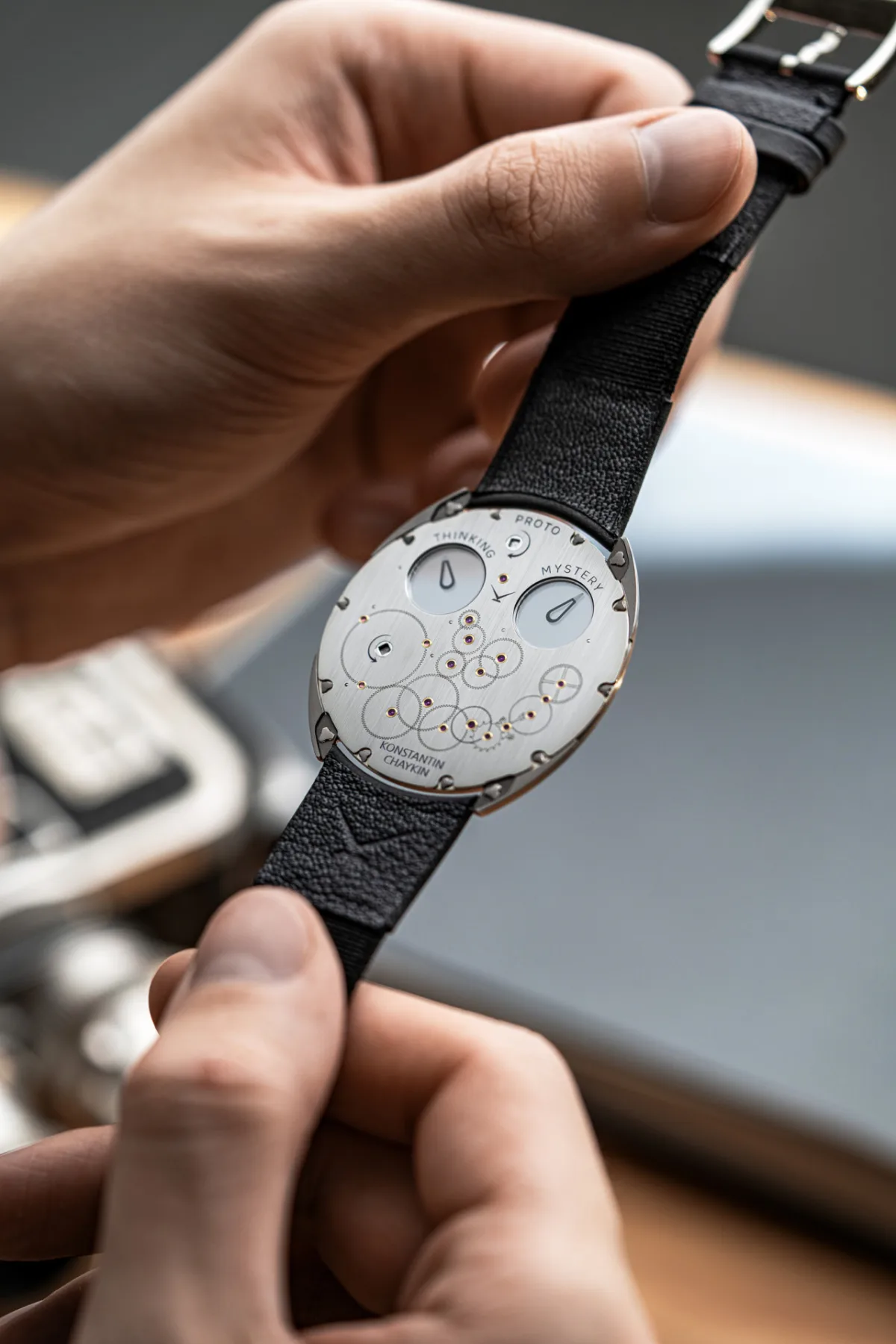 Winding mechanism options for Konstantin Chaykin ThinKing Mystery