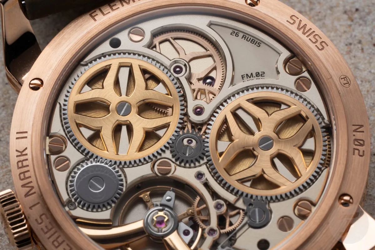 FM.02 caliber inside Fleming Series 1 Mark II Redwood