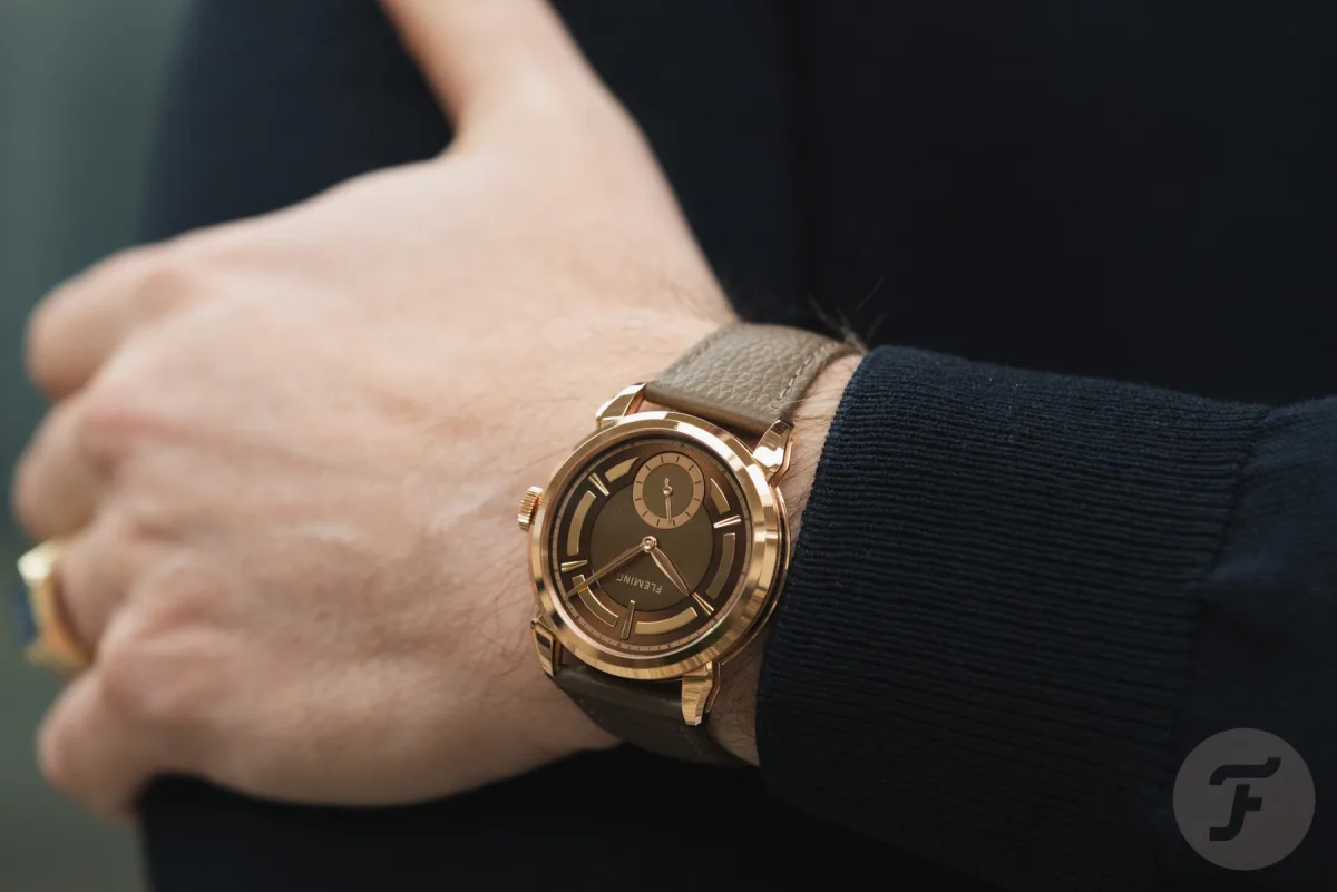 Fleming Series 1 Mark II Redwood with leaf-shaped hands