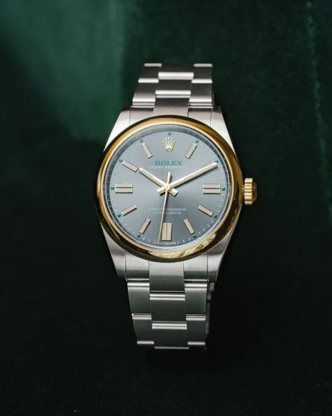 Anniversary details on Rolex Oyster Perpetual 'Oyster 100'