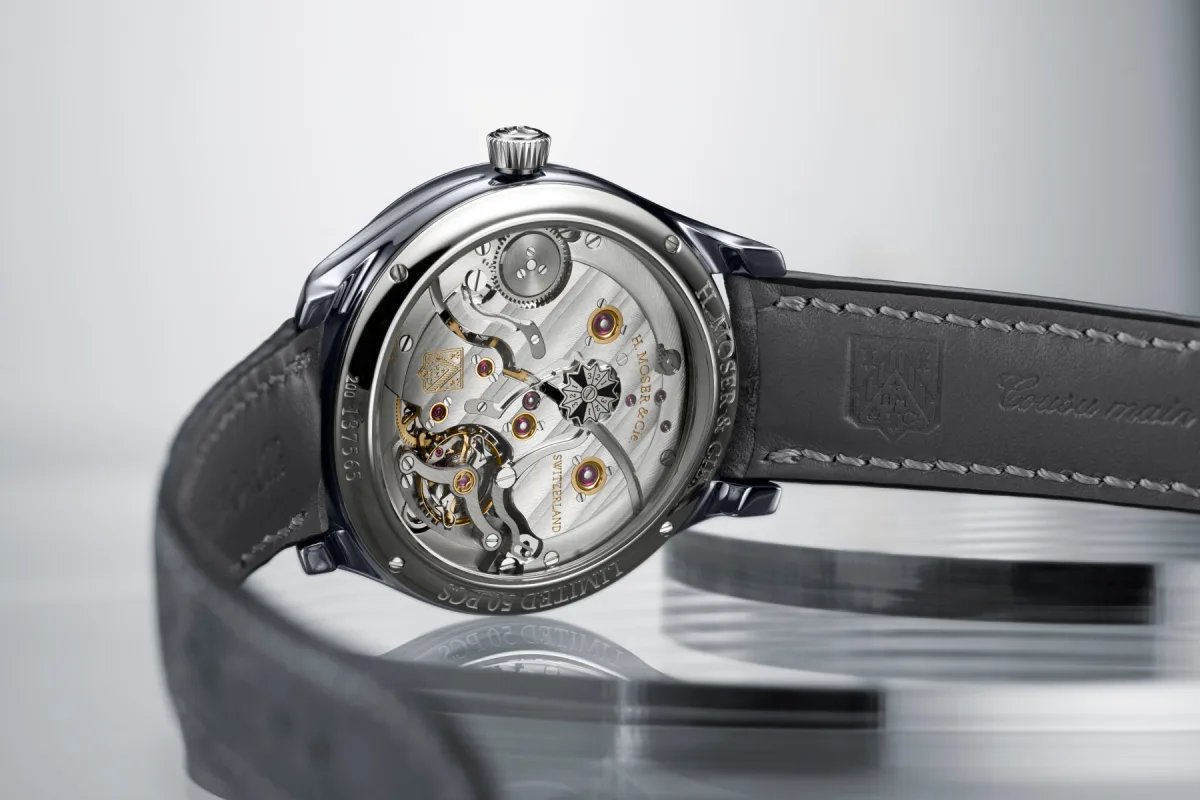 Solid tantalum dial of H. Moser watch