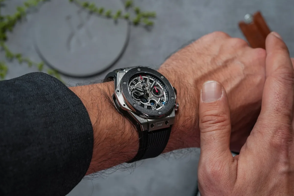 Close-up of Hublot Big Bang Reloaded open architecture