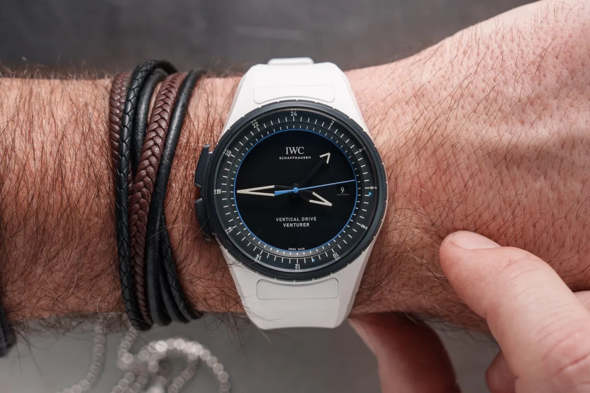 Minimalist dial of the IWC Pilot’s Venturer Vertical Drive