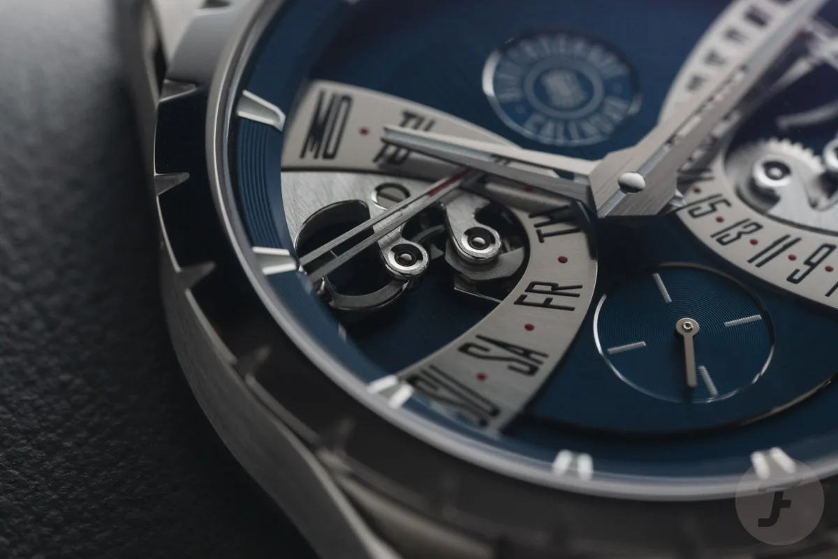 Retrograde indicators on the Excalibur Biretrograde Calendar