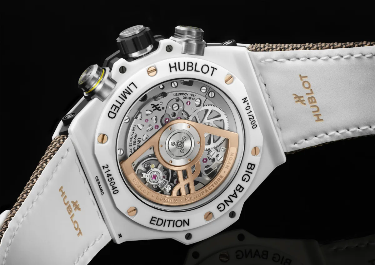 Hublot Big Bang watch in white ceramic and King Gold