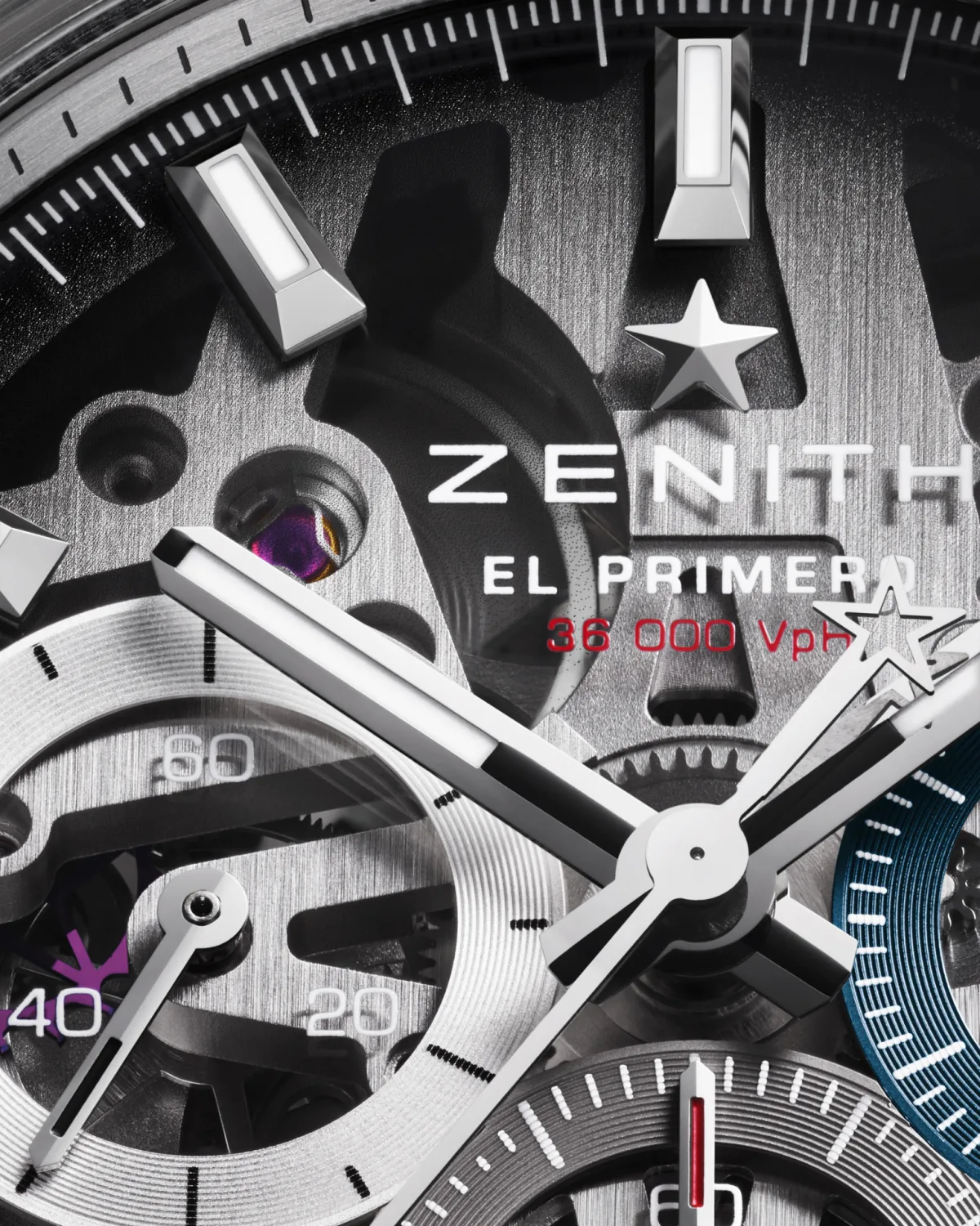 Zenith Chronomaster Sport Skeleton bezel with timing scale