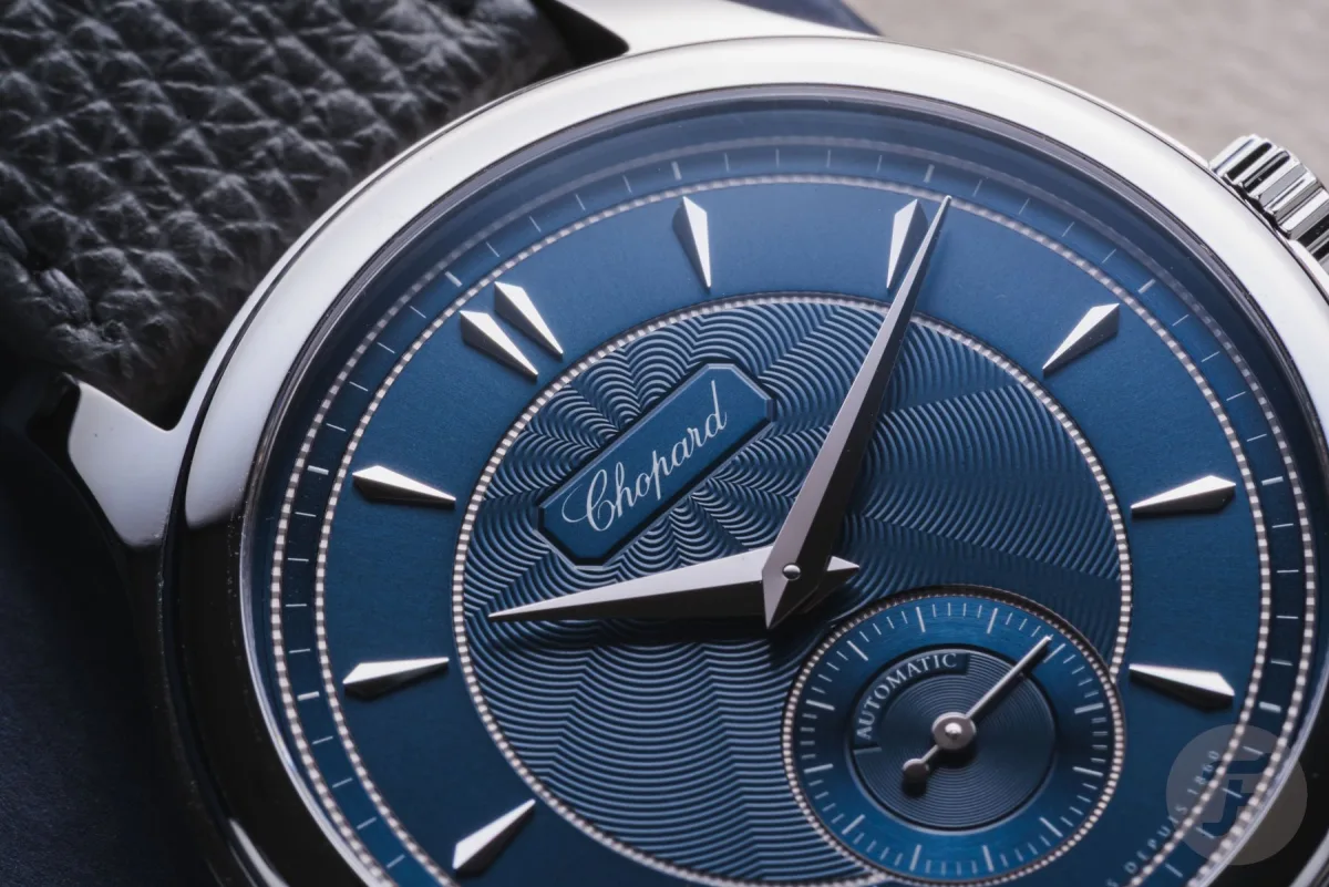 Close-up of L.U.C 1860 dial craftsmanship