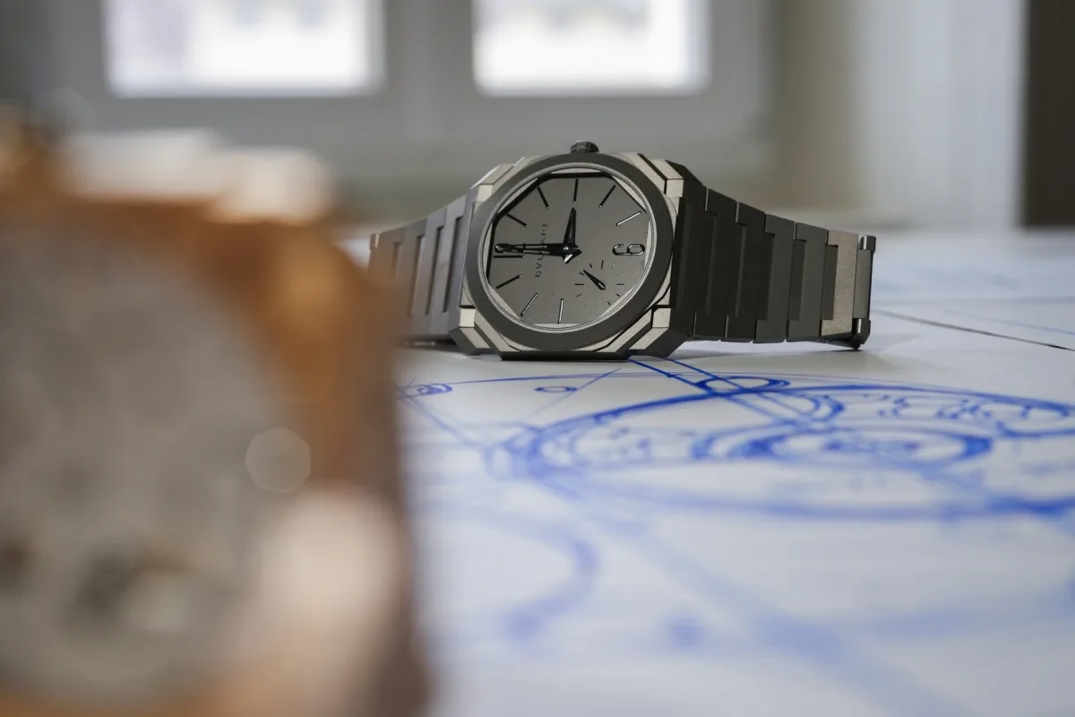 Bulgari Octo Finissimo 37 model showcasing its thin profile