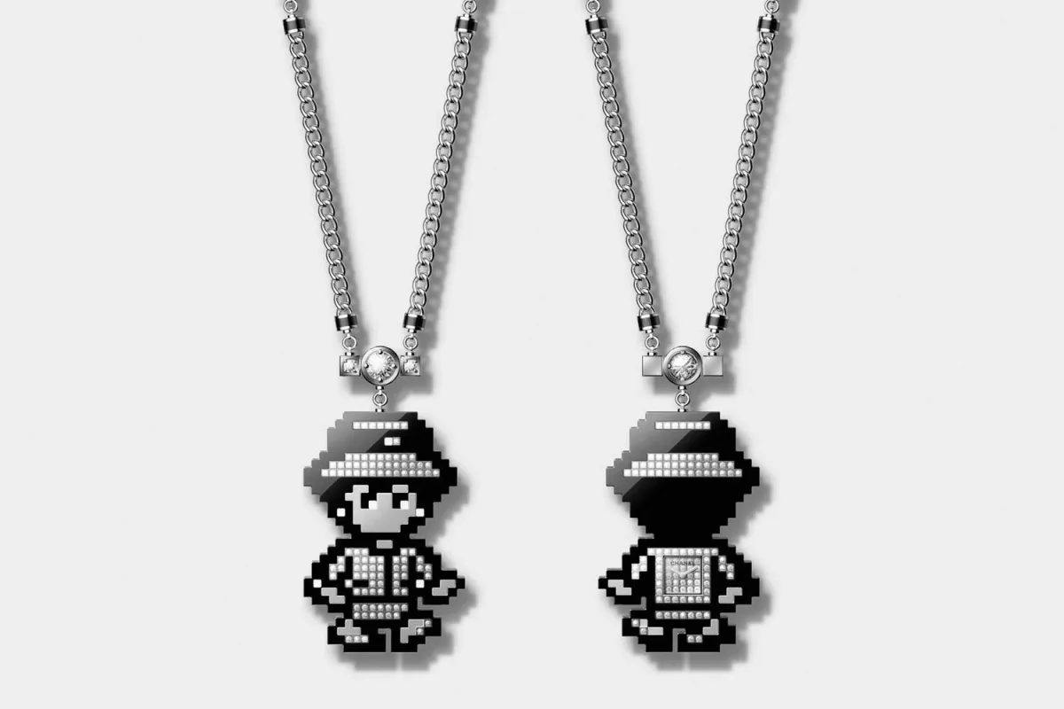 Coco Game Necklace watch with pixelated design