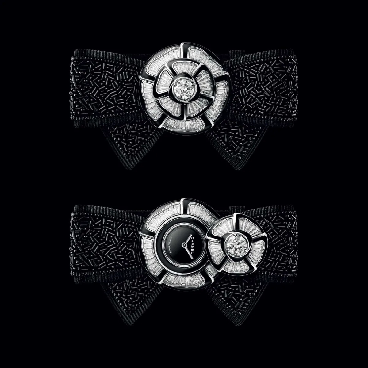 Chanel Noeud de Camelia Secret Watch with camellia flower