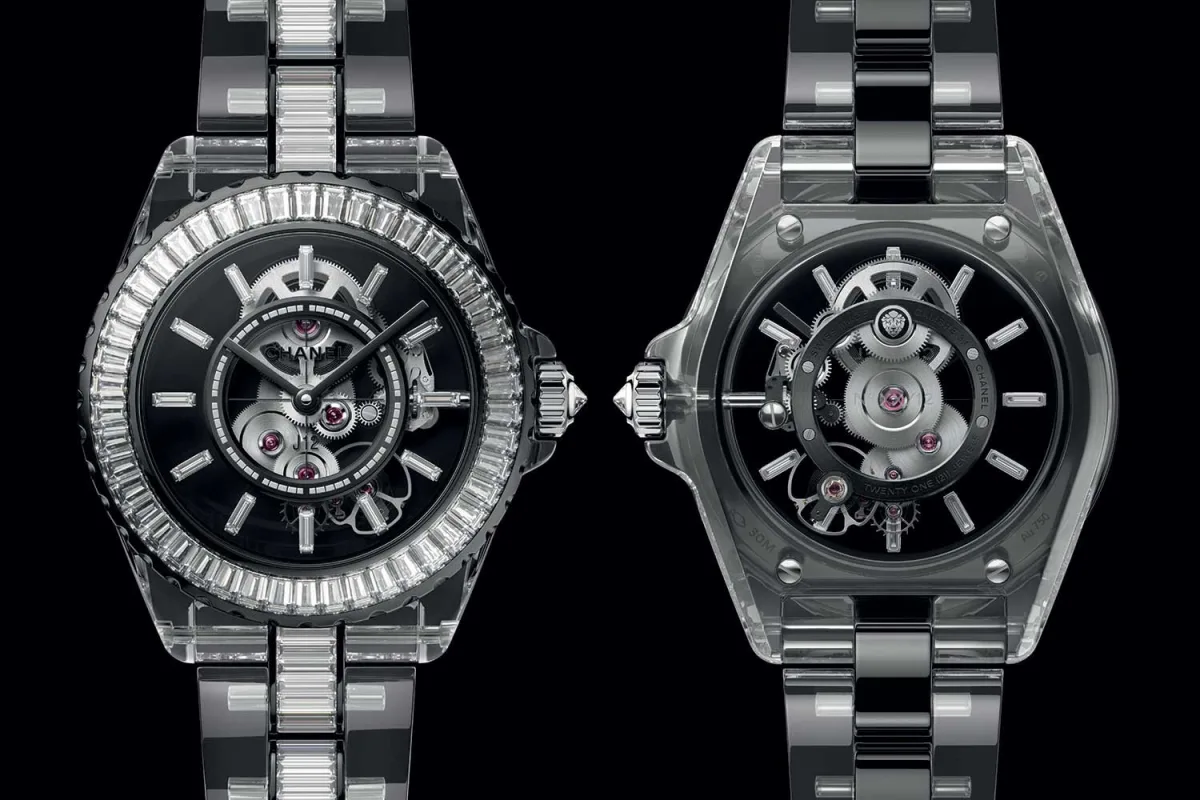 Chanel J12 X-Ray Coco Game with transparent sapphire case