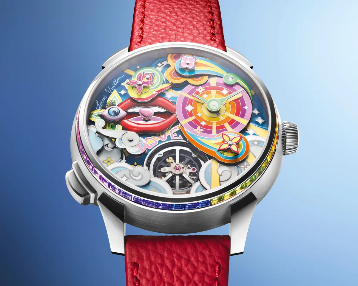 Louis Vuitton Tambour Taiko Arty Automata watch with colorful enamel dial