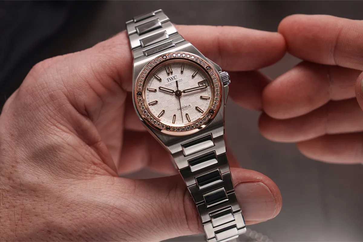 IWC Ingenieur Automatic 35 with blue dial and integrated bracelet