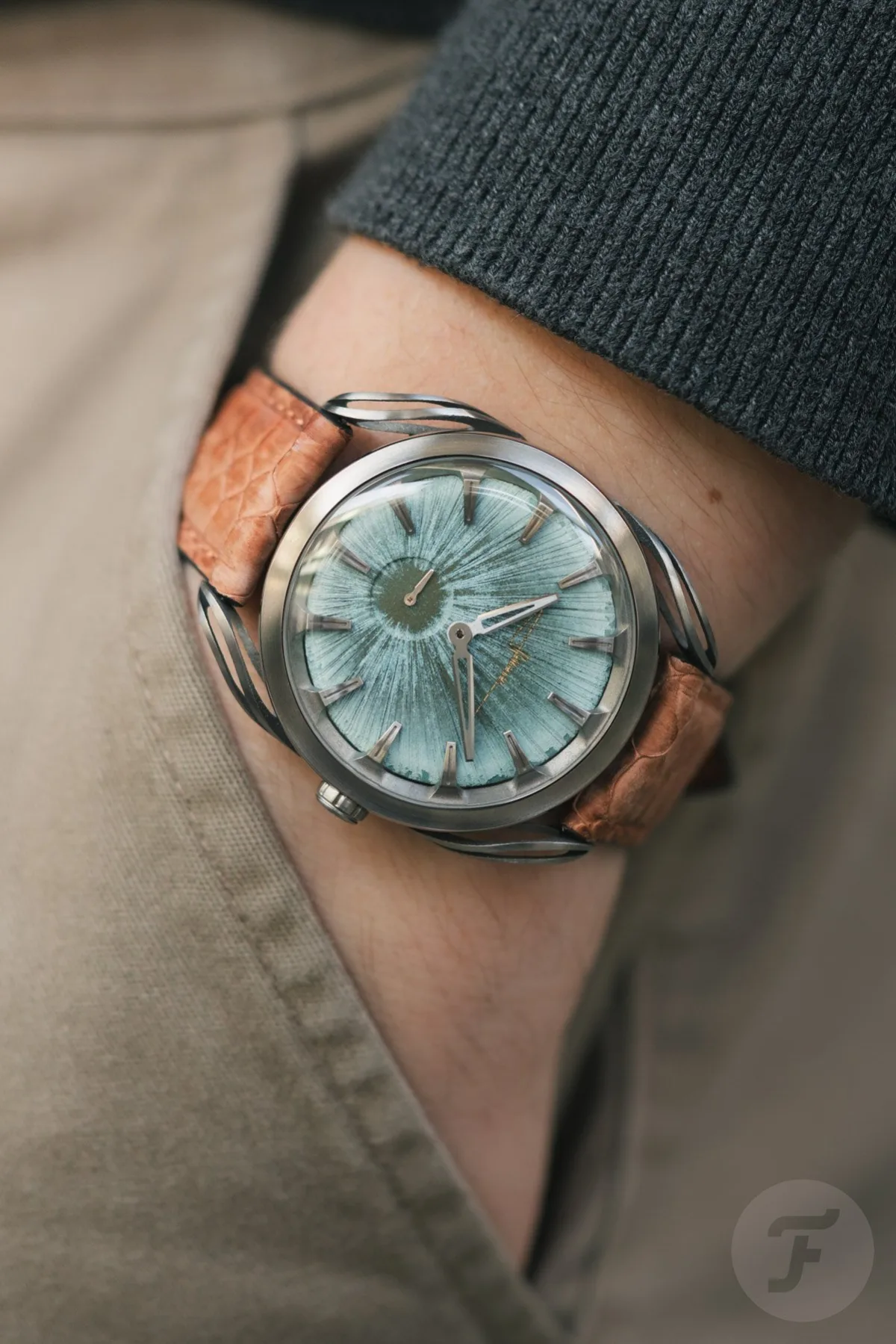 Holthinrichs Lab Series 1.GMT on a burgundy strap