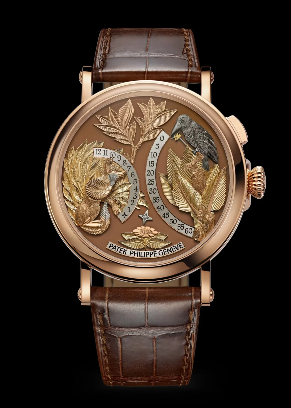Gold appliques on Patek Philippe 5249R-001 dial