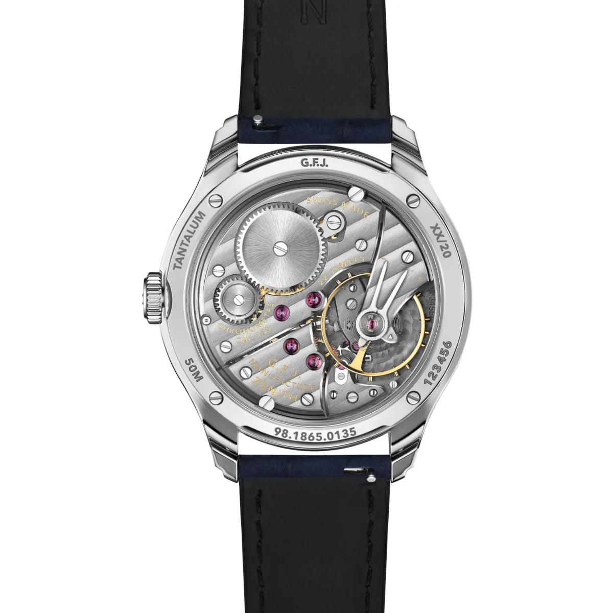 Sapphire case back of Zenith G.F.J Tantalum