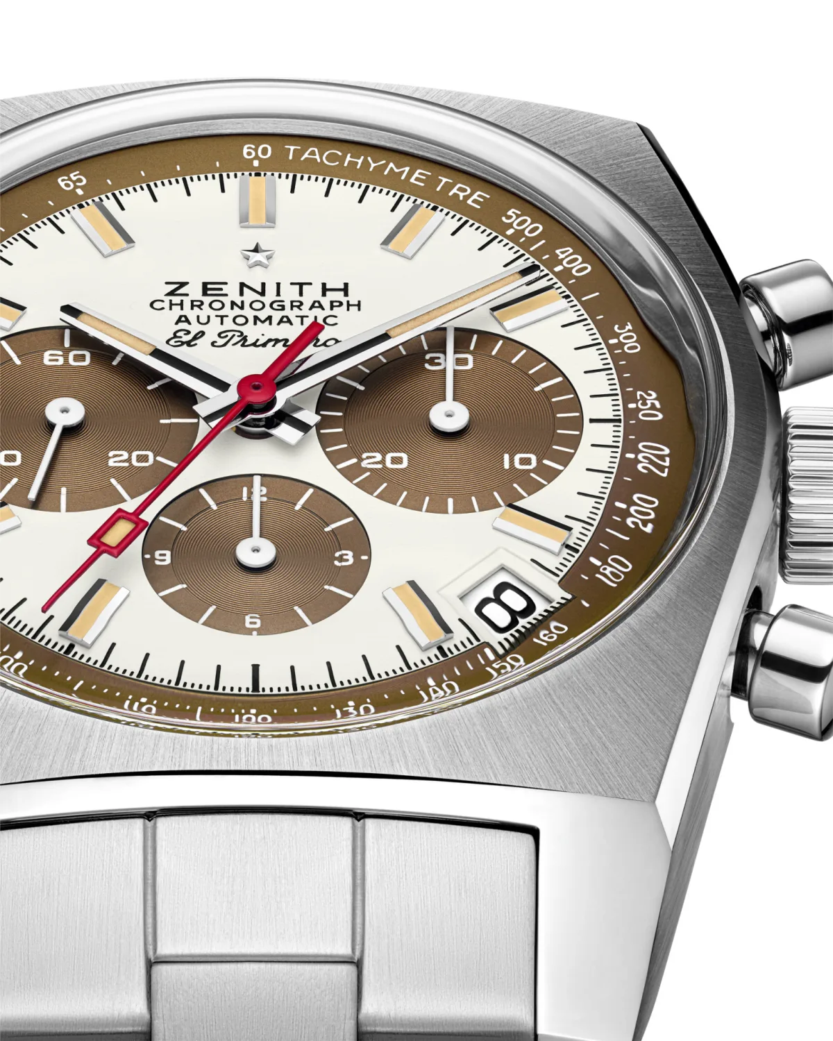 Zenith Chronomaster Revival with white dial and brown counters