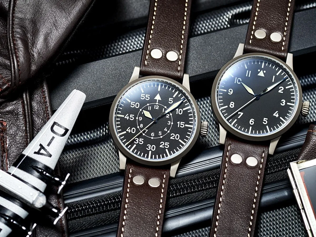 Longines Pilot Majetek with leather strap