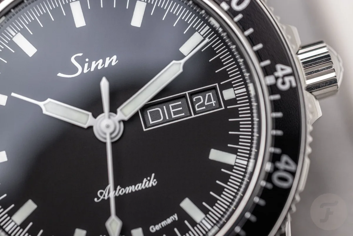 Sinn 104 dial with day-date complication
