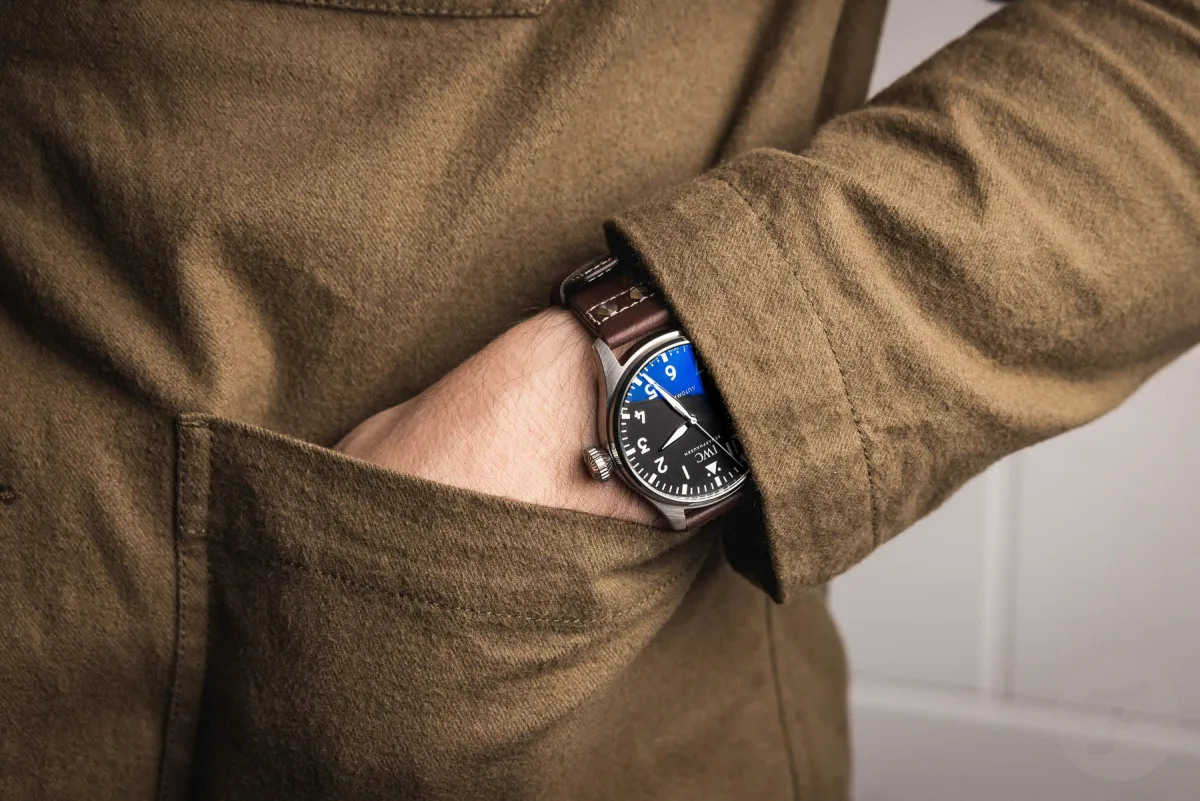 Close-up of IWC Big Pilot’s Watch 43 dial