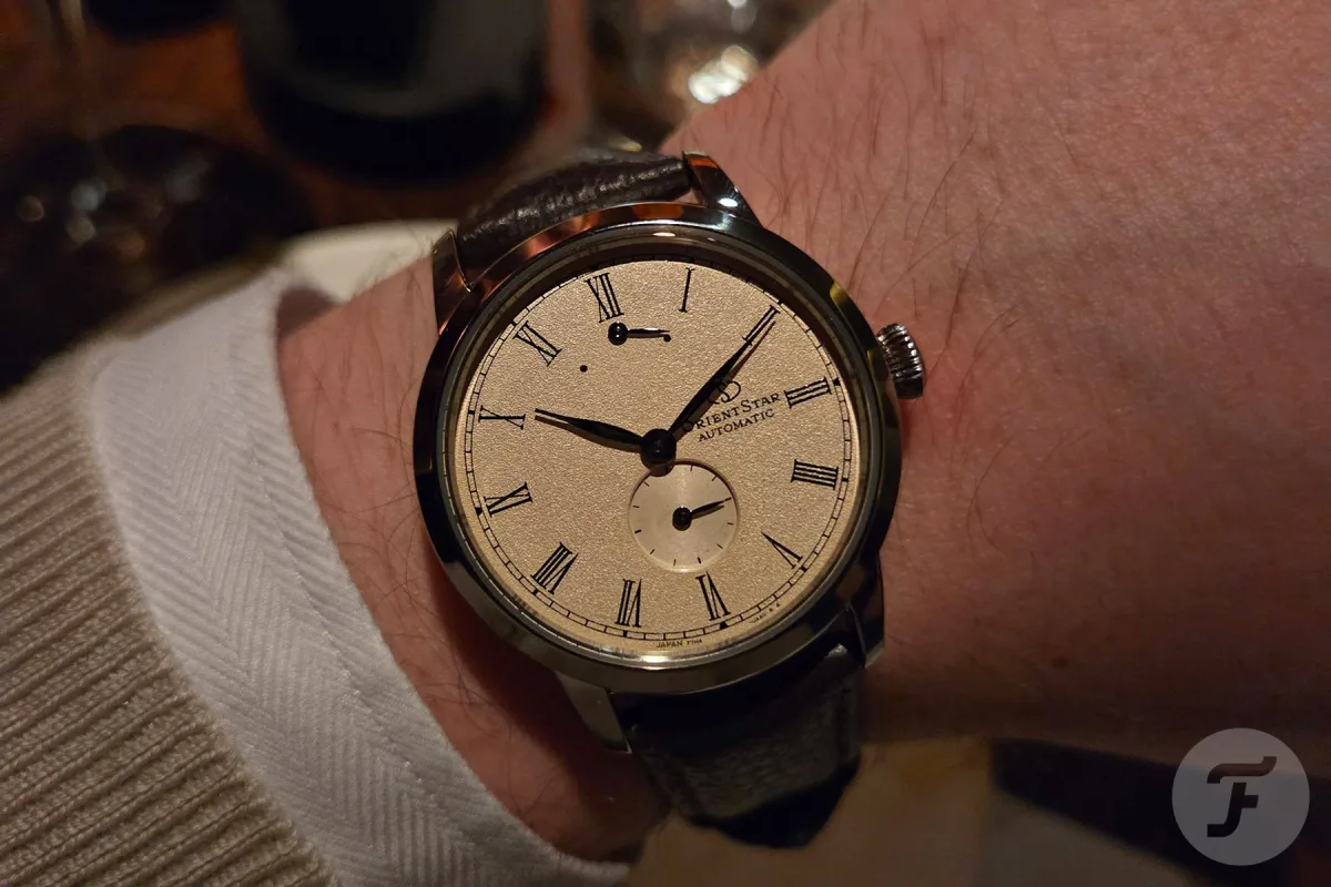 Orient Star M45 F7 Small Second green dial with power reserve indicator