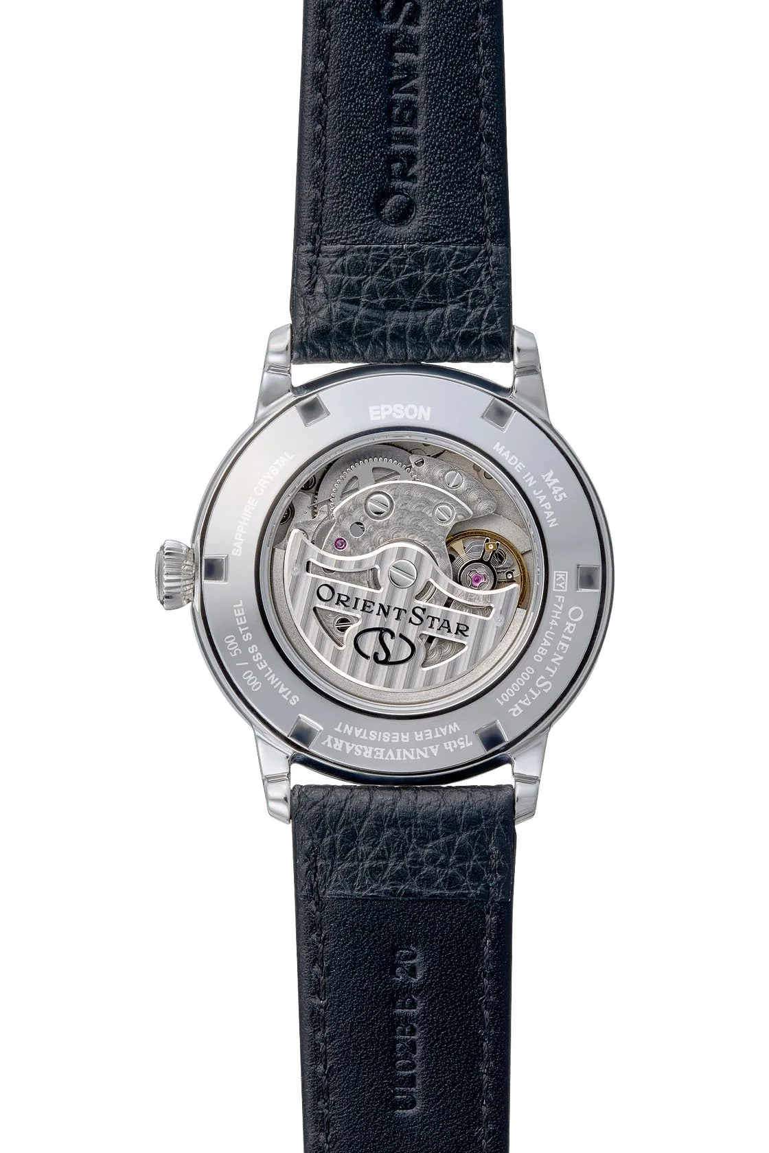 Orient Star M45 F7 Small Second movement visible through sapphire case back