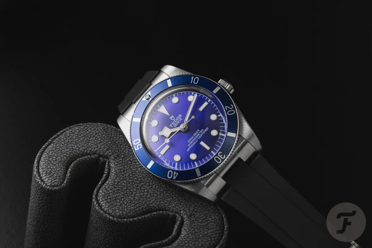 Tudor Black Bay 54 watch with steel bracelet in Tudor Blue