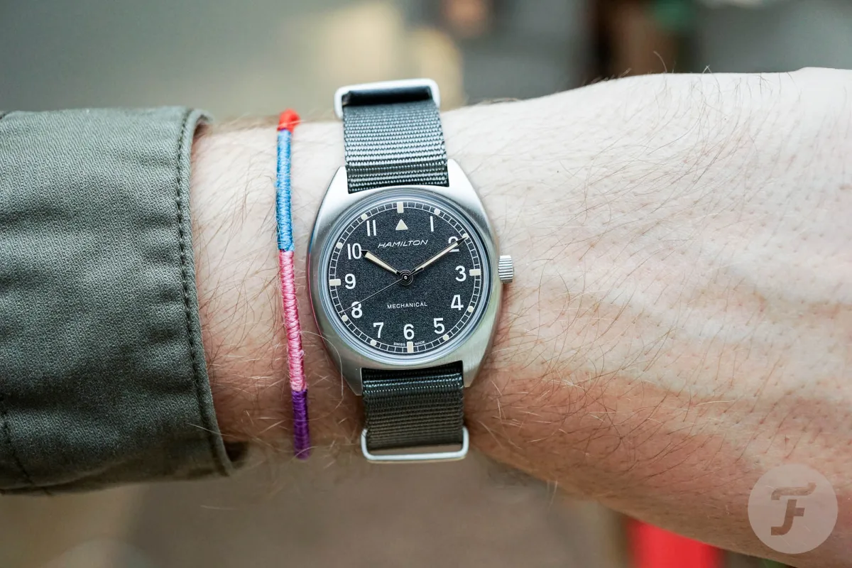 Hamilton Khaki Aviation Pilot Pioneer Mechanical with military-inspired design.