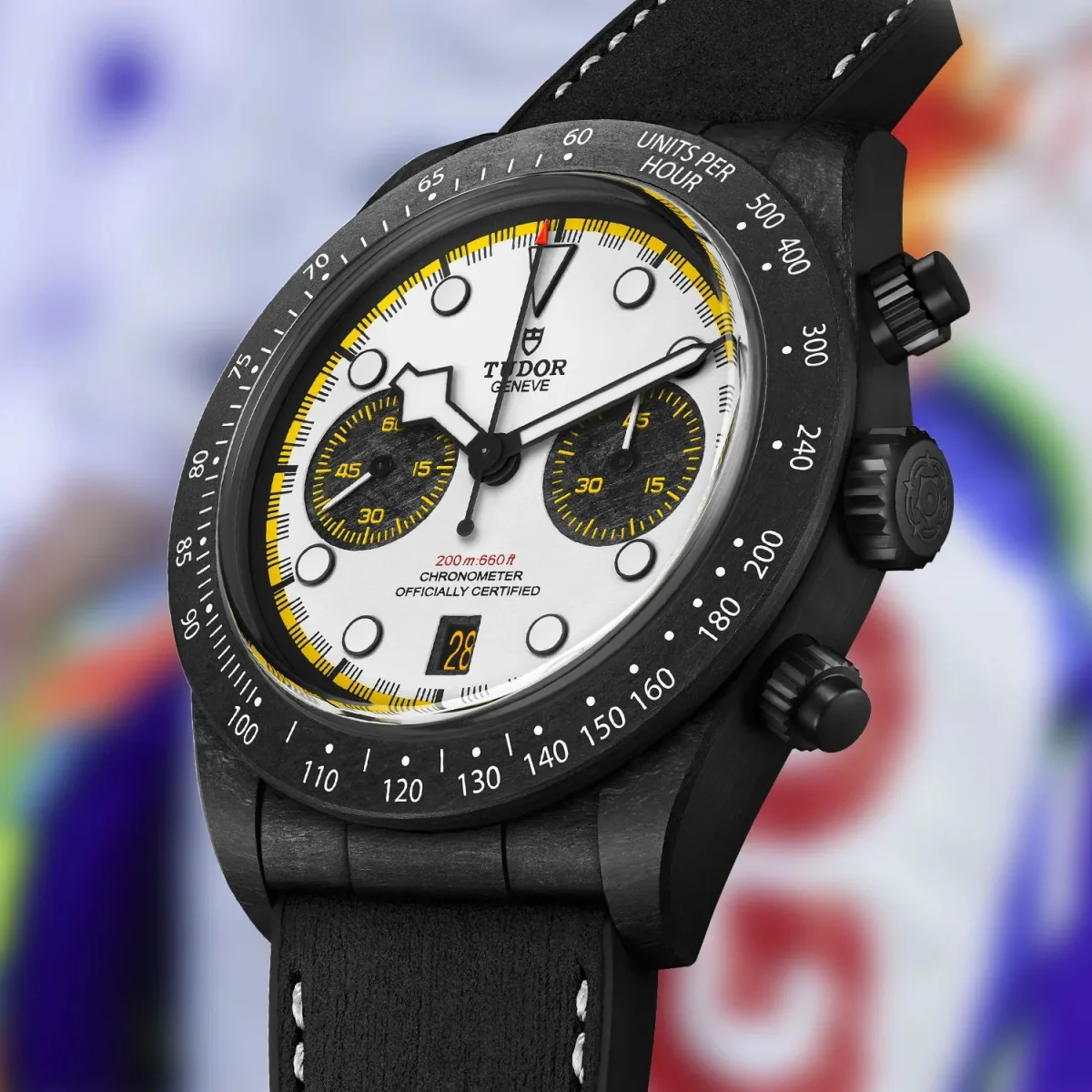 Tudor Black Bay Chrono Carbon 26 with carbon case and tachymetric bezel