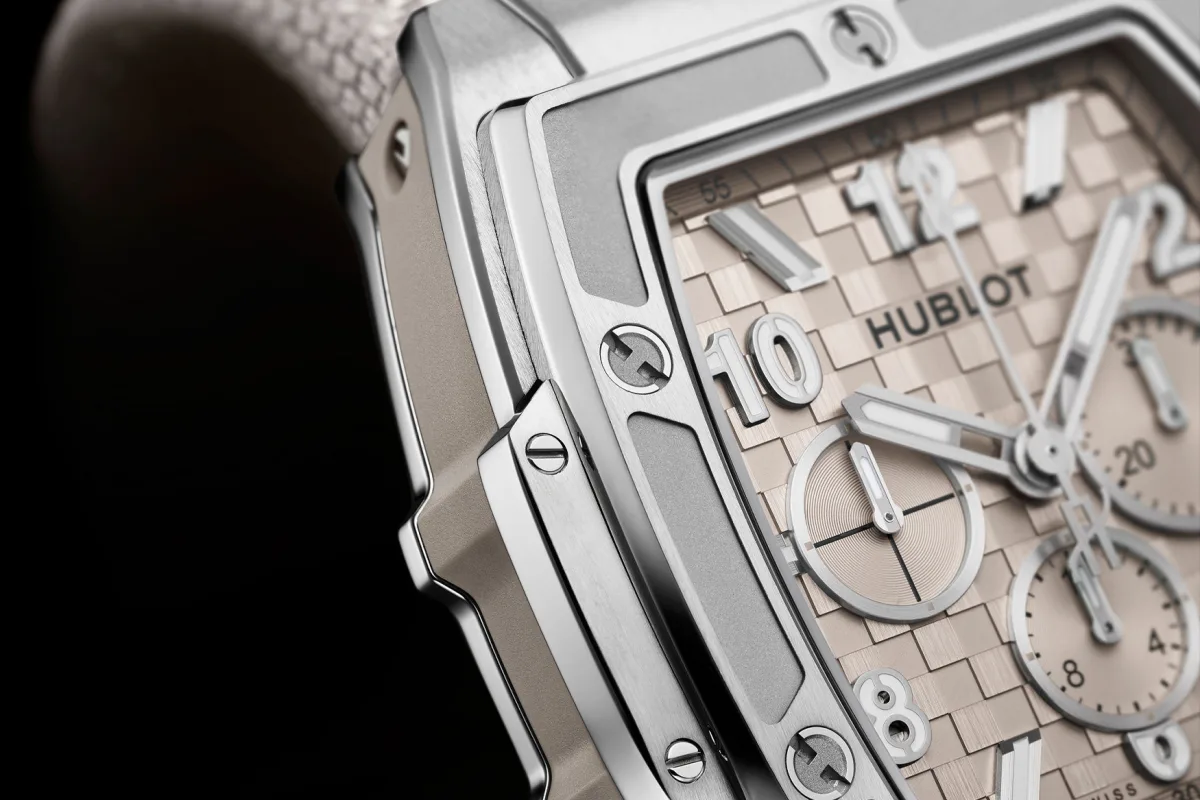 Close-up of Hublot Spirit of Big Bang Essentials Taupe 42mm dial