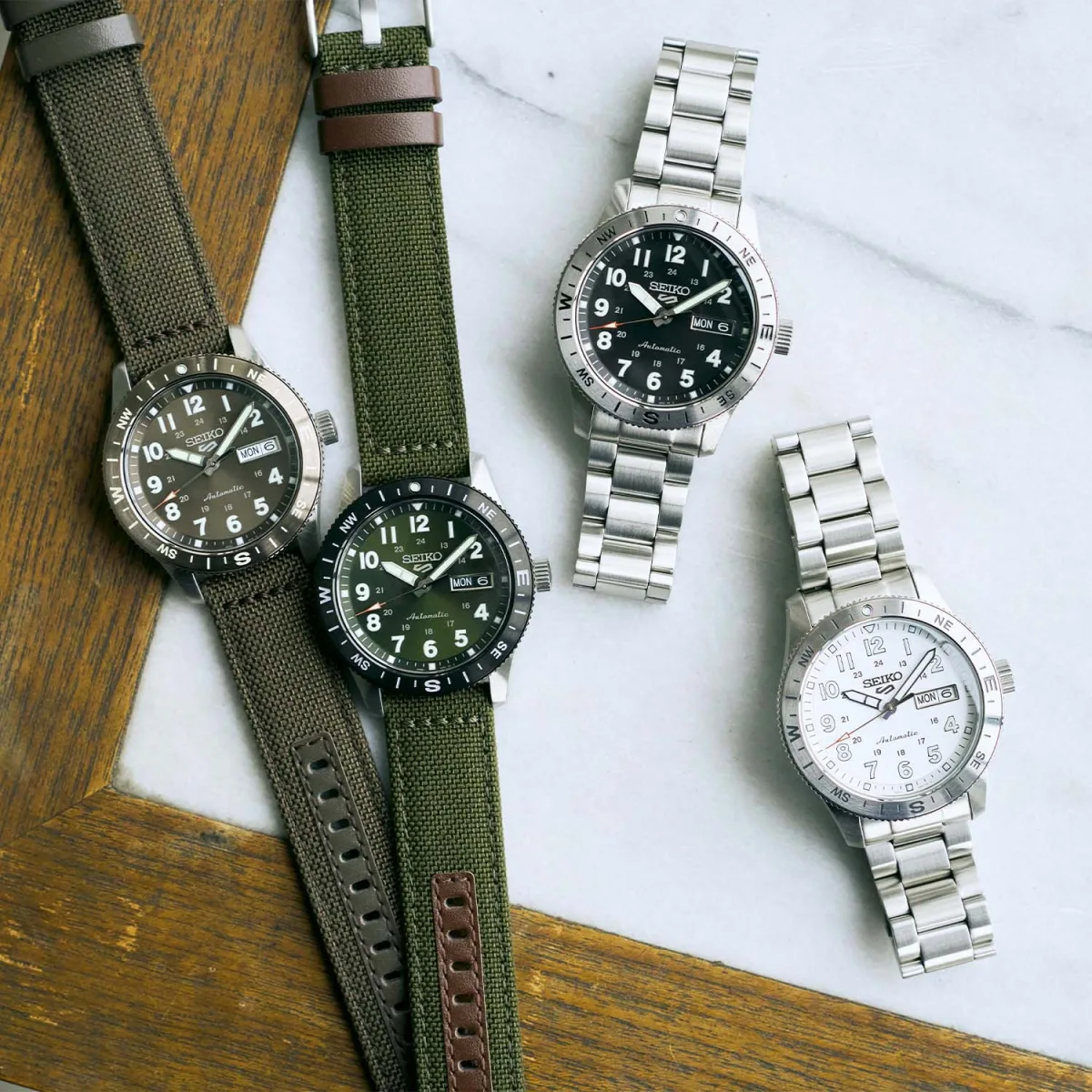 Seiko 5 Sports Field Series with compass bezel