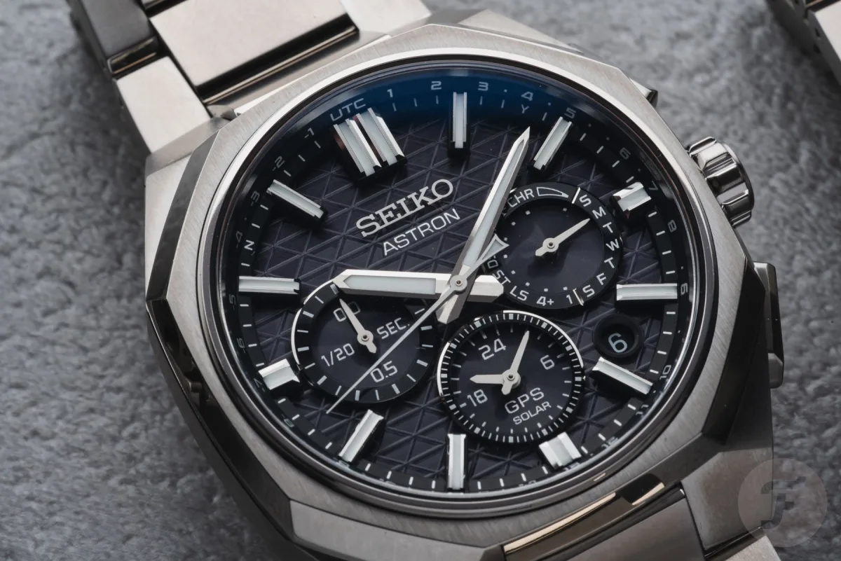 Seiko Astron GPS Solar Dual-Time with black dial and titanium bracelet